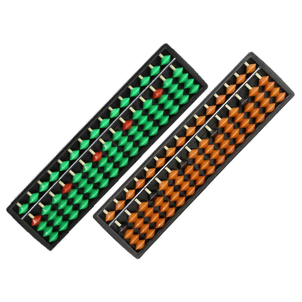2pcs 15Digit Chinese Abacus Set, Educational Counting Tool for Students, Traditional Lightweight Design