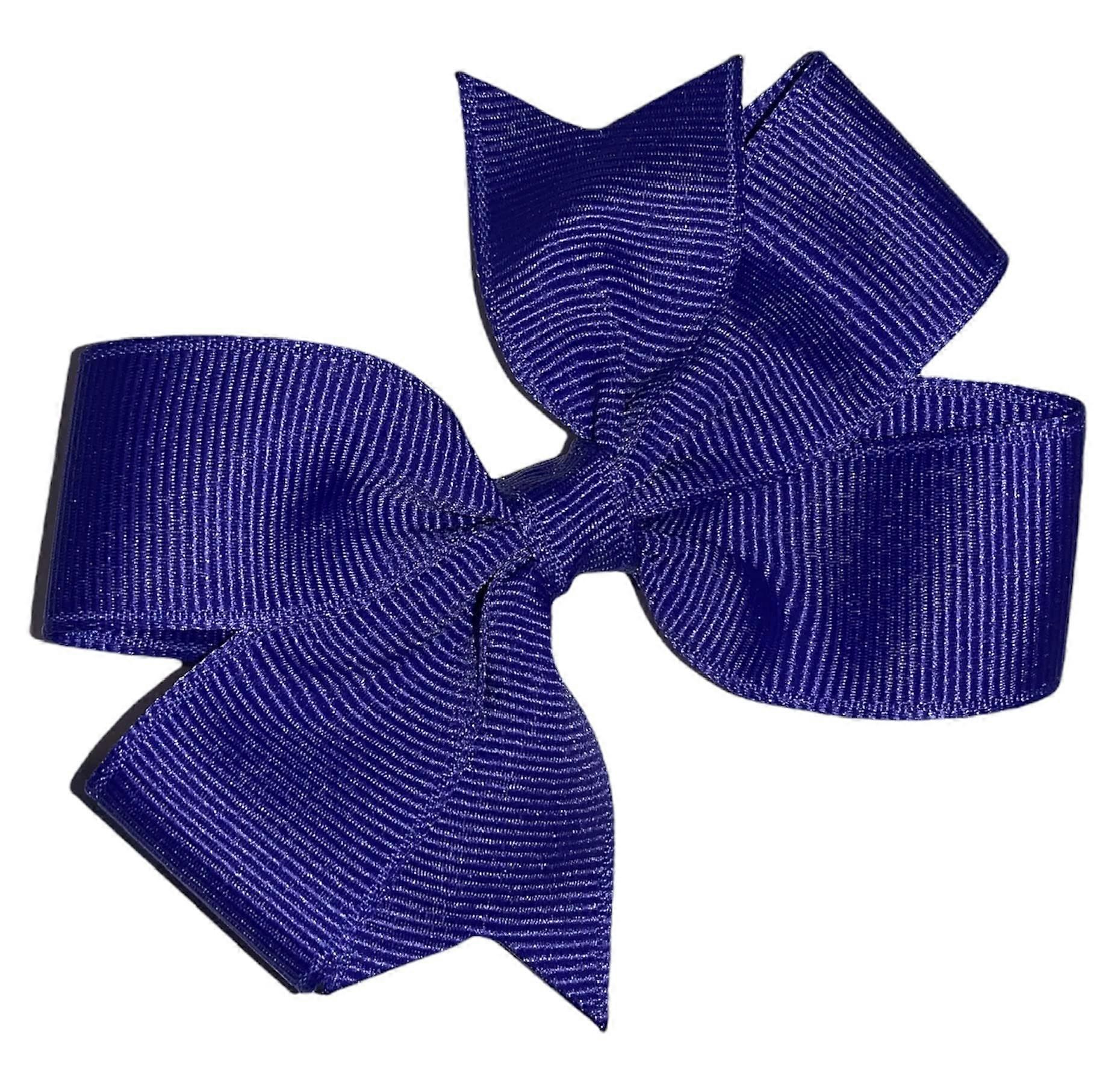 Solid Hyacinth Pinwheel Hair Bow 3 Inch Made in USA with Precise Round Component