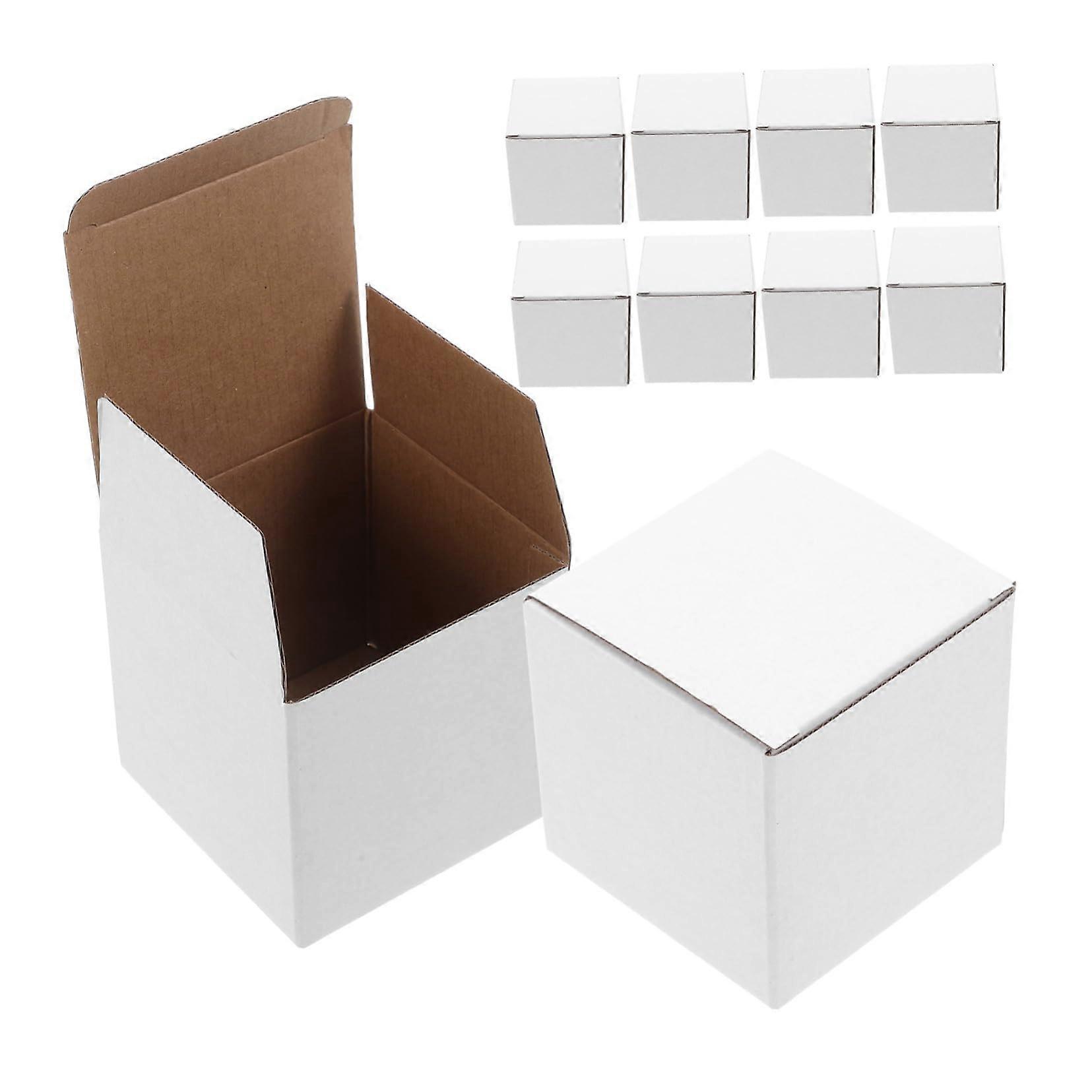 10Pcs White Corrugated Cardboard Boxes Durable  Packing Storage for Moving and Organization
