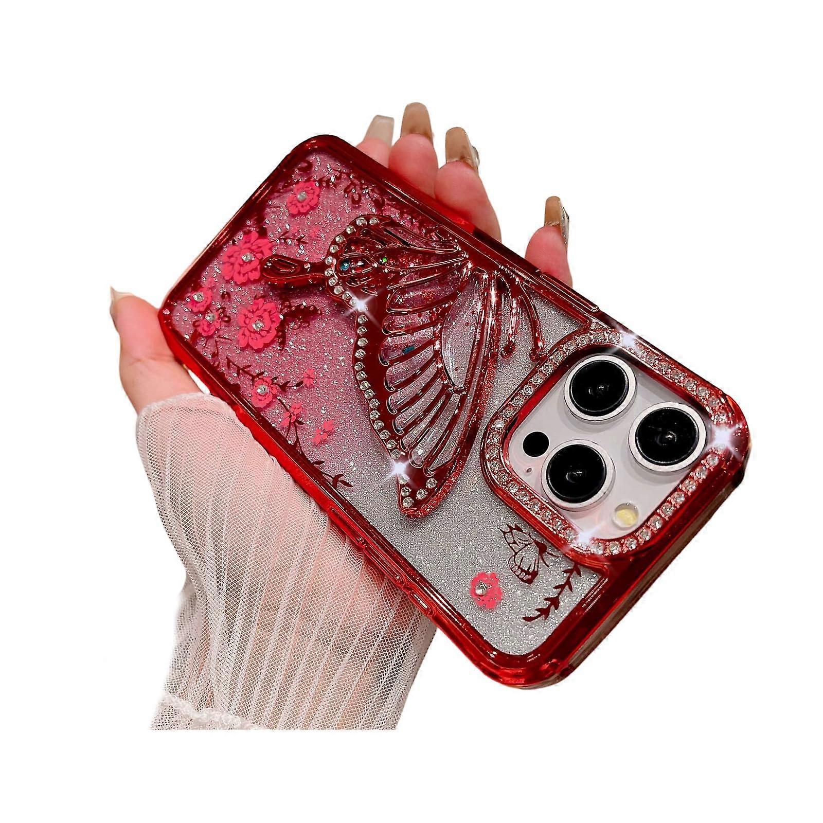 Clear Shockproof Case with Slim Design and Scratch Resistant Protection for iPhone 16 Pro Max  Red