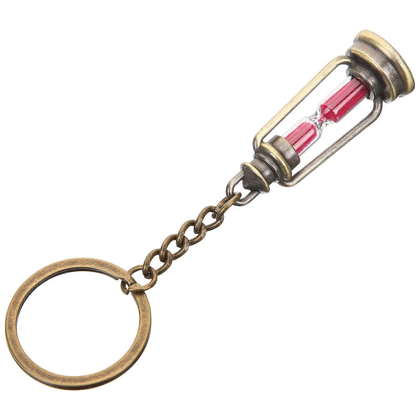 Sand Timer Key Chains Vintage Keychain for Decoration with 5Pcs Set