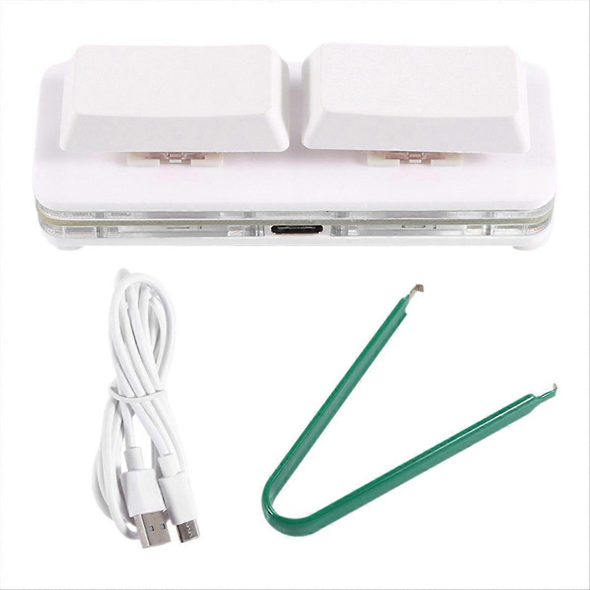 2 Key Custom Shortcut Keyboard,White