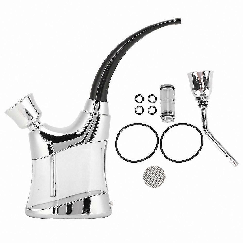 Filtered Smoking Pipe Kit, Handcrafted Design, Silver Plastic with Light Feature