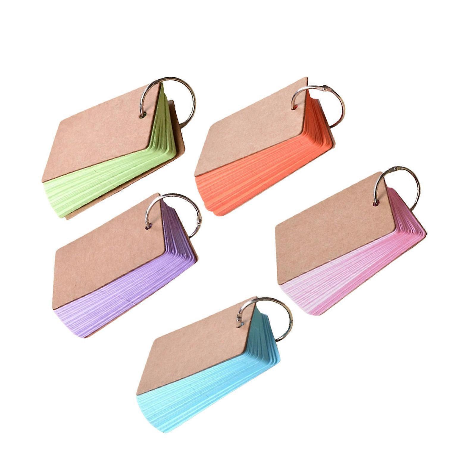 Flash Cards with Binder Ring Colored Note Cards 4Pcs for Noting Use