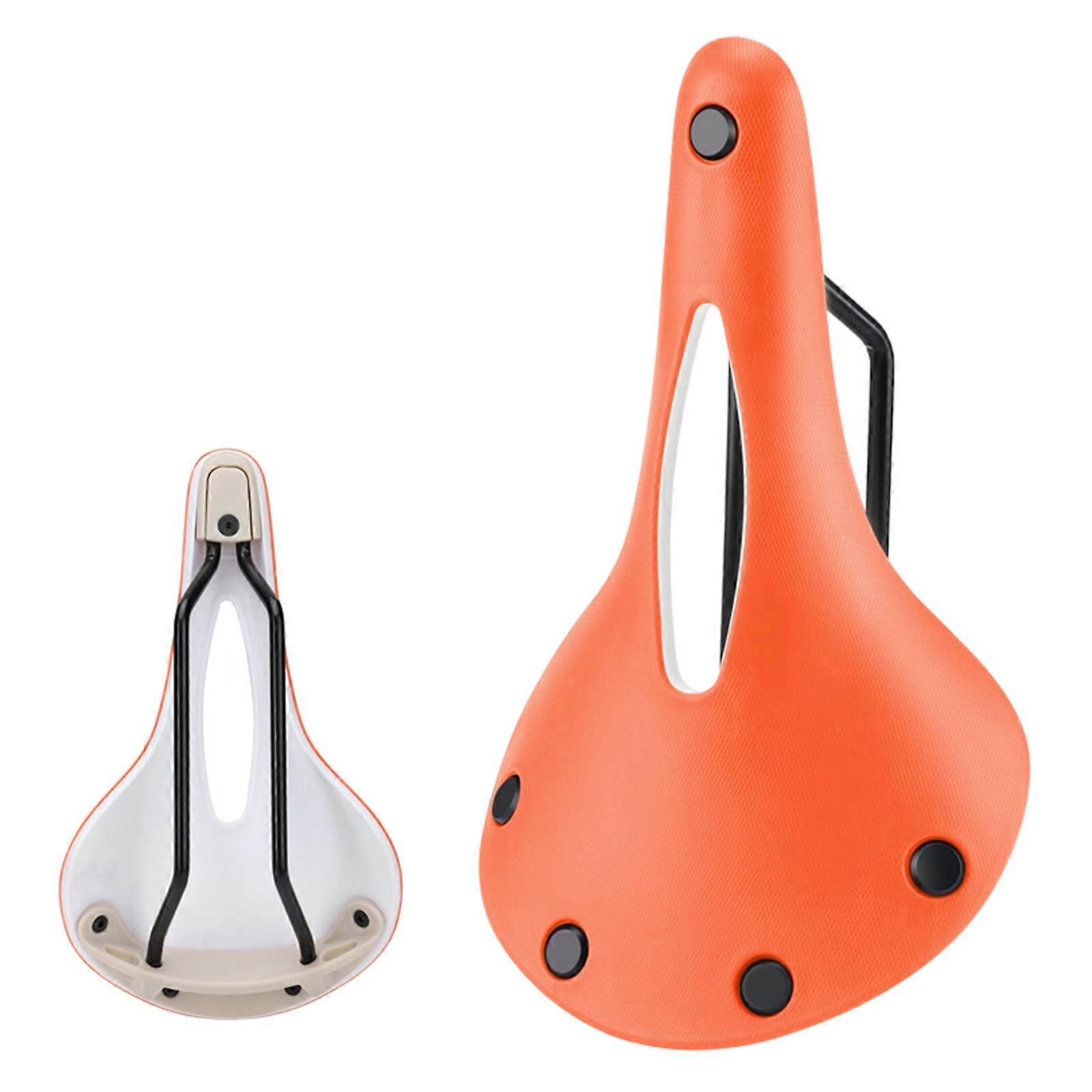 Coussin de selle confortable pour vélo, selle ajourée et imperméable, pour VTT, orange