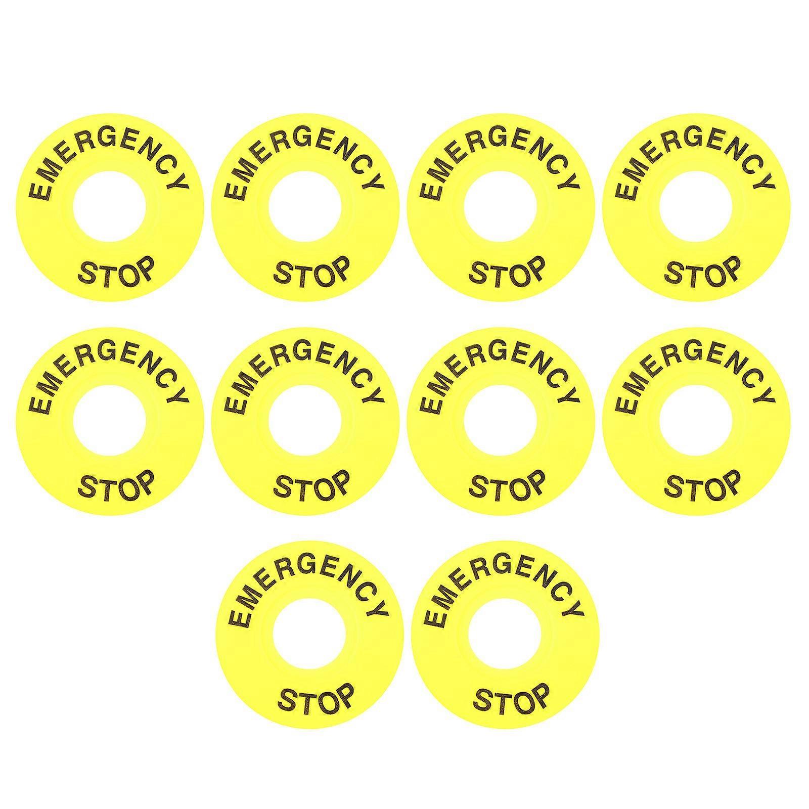 Emergency Stop Sign Push Button Ring Replacement Durable 10Pcs Set for Switch