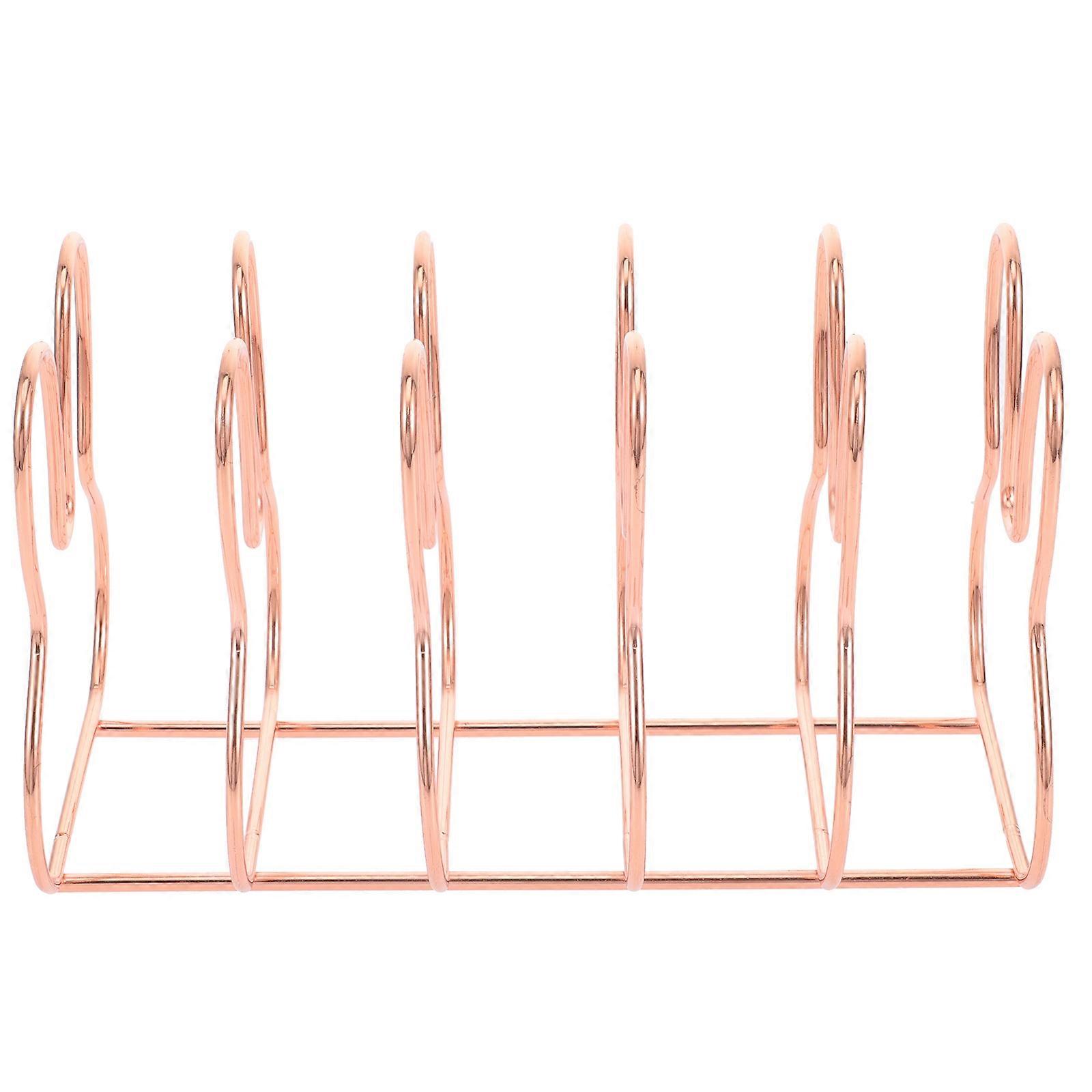 Iron Multi-Function Book Holder Rose Gold for Practical Use 2Pcs Set