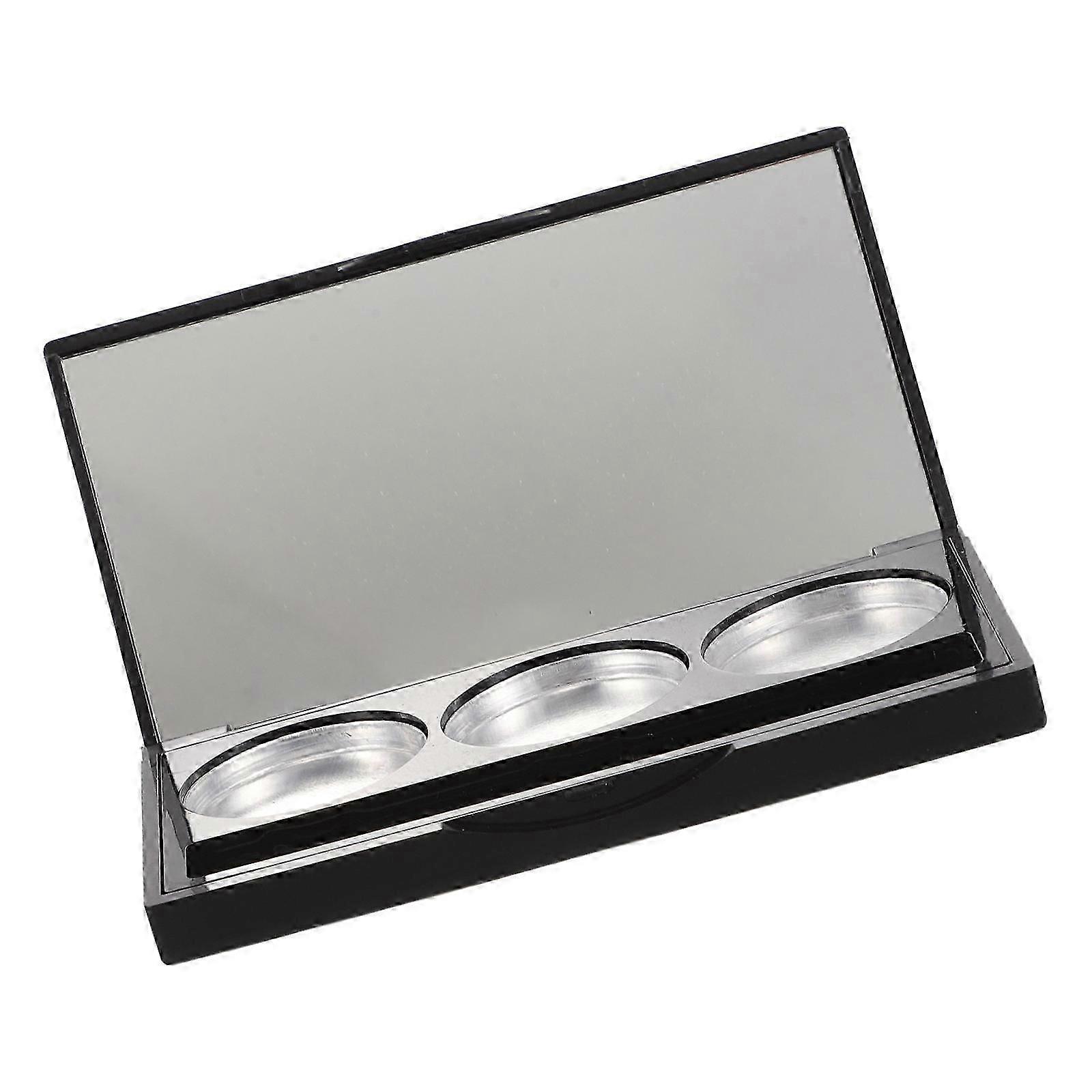 2026 Black Makeup Palette for Eyeshadow Use 3-Grid Plastic Refillable Case