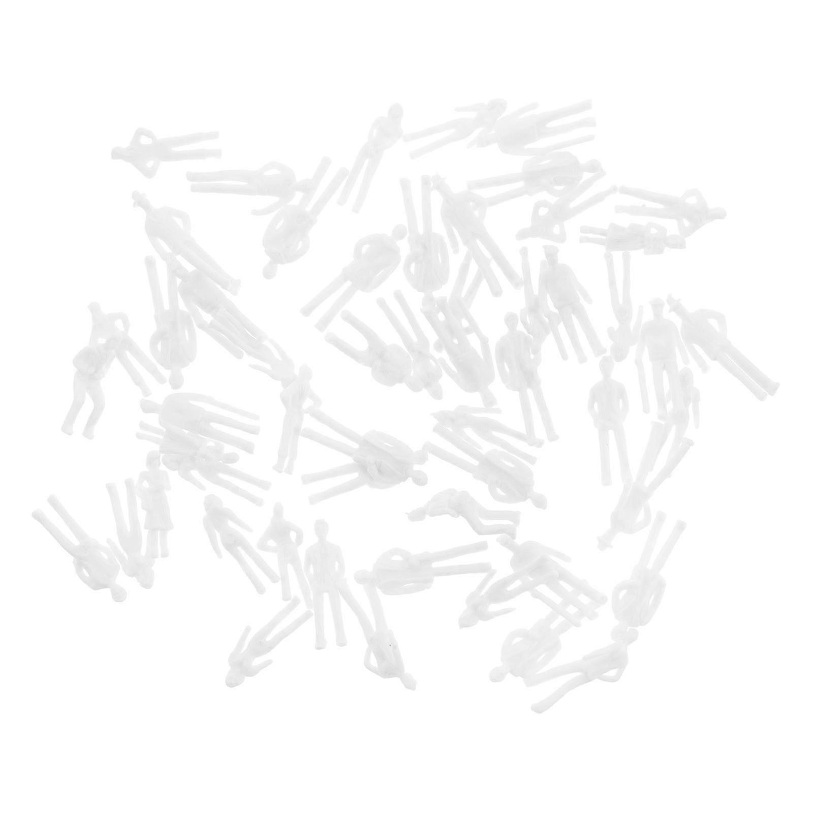 Unpainted Miniature Model Figures, 100Pcs Plastic for Sand Table, Architectural Model Making