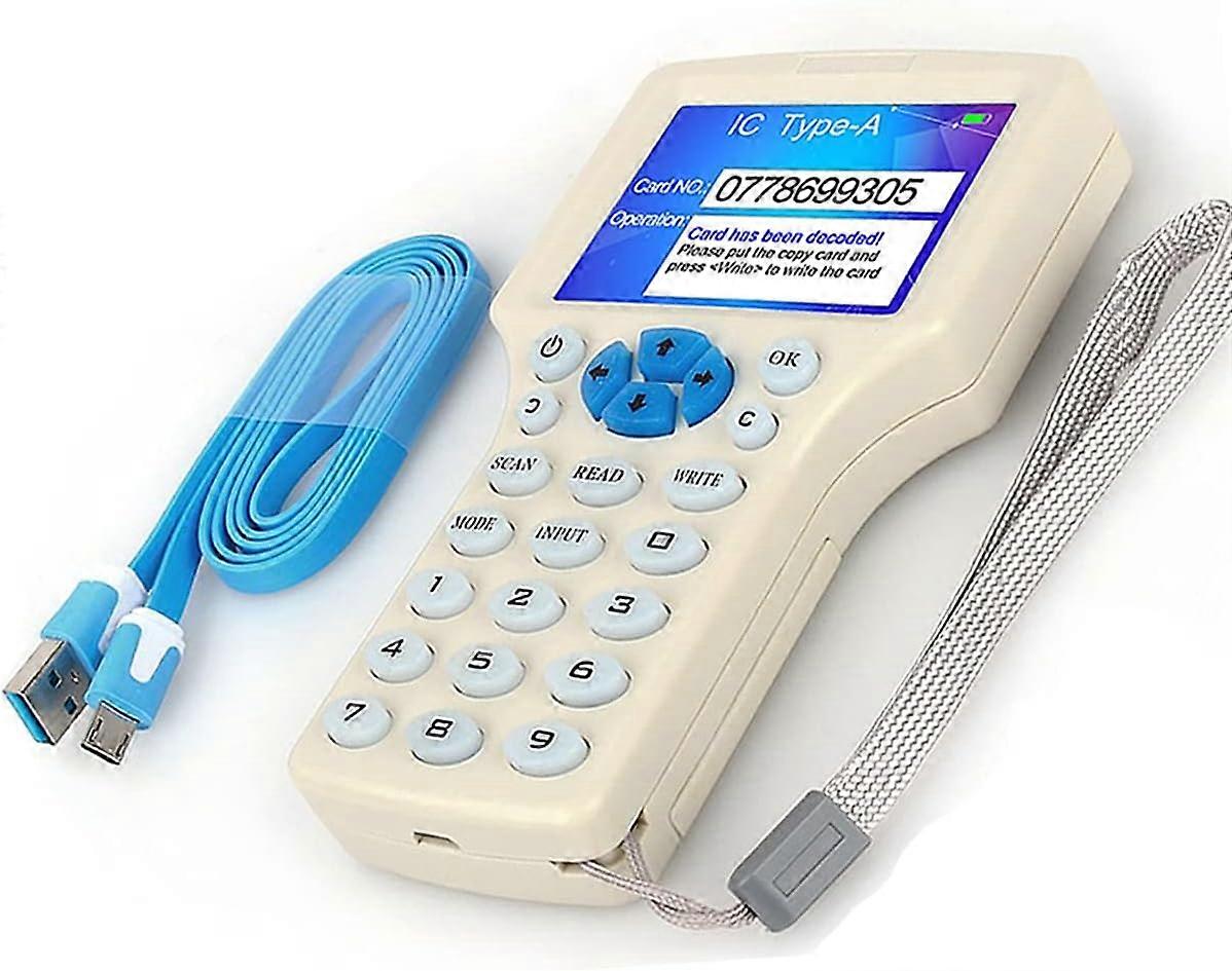Reader Writer Duplicator, NFC Reader, 125KHz 13.56MHz RFID Smart Card Copier, Encrypted Card Decoder, with Free Software and USB, for Access Control