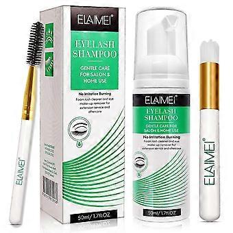 Eyelash Extension Foam Cleanser Shampoo 50ml & Brush Lash Foaming Wash
