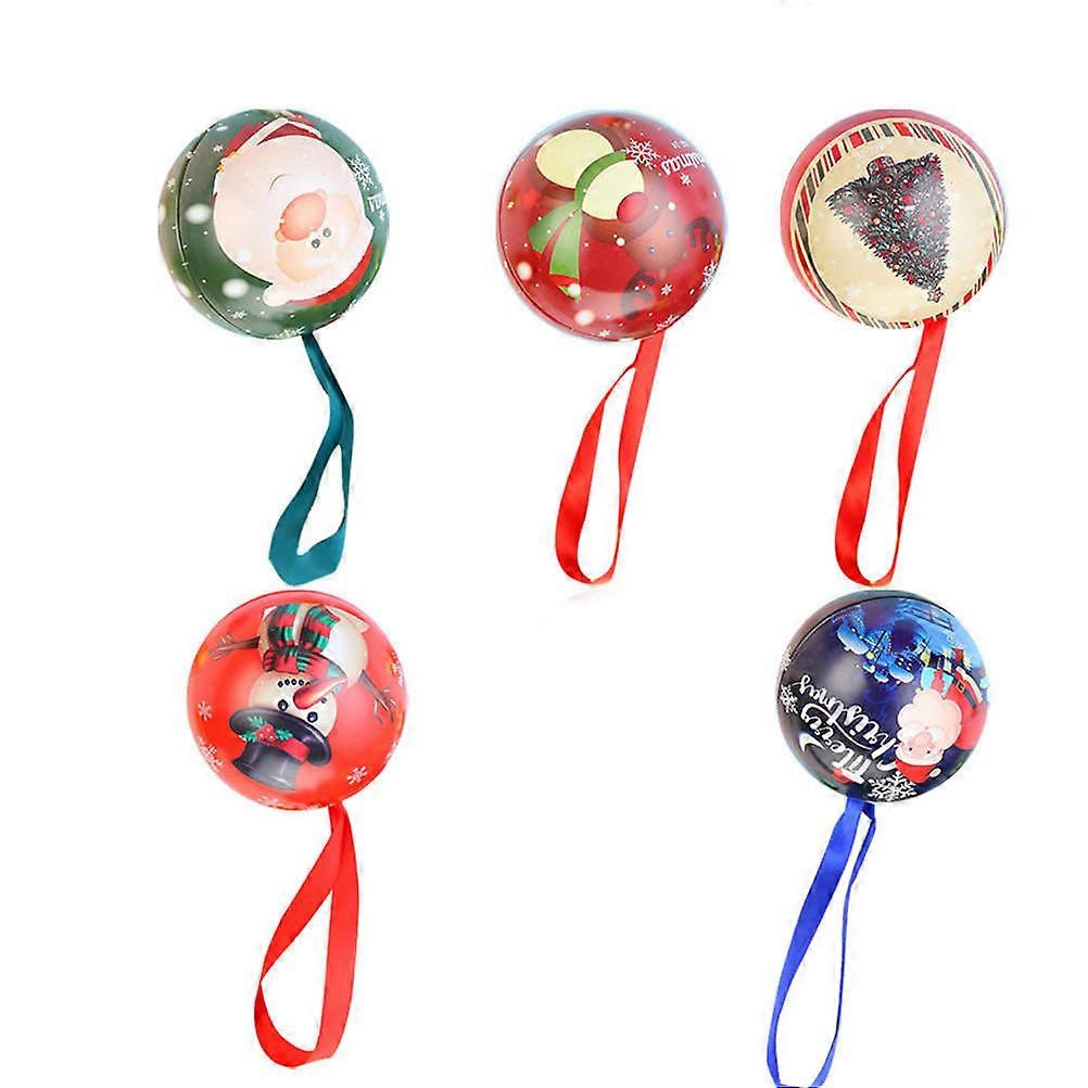 Ball Shape Gift Boxes Candy Boxes for Storage Use 5Pcs with Ribbon
