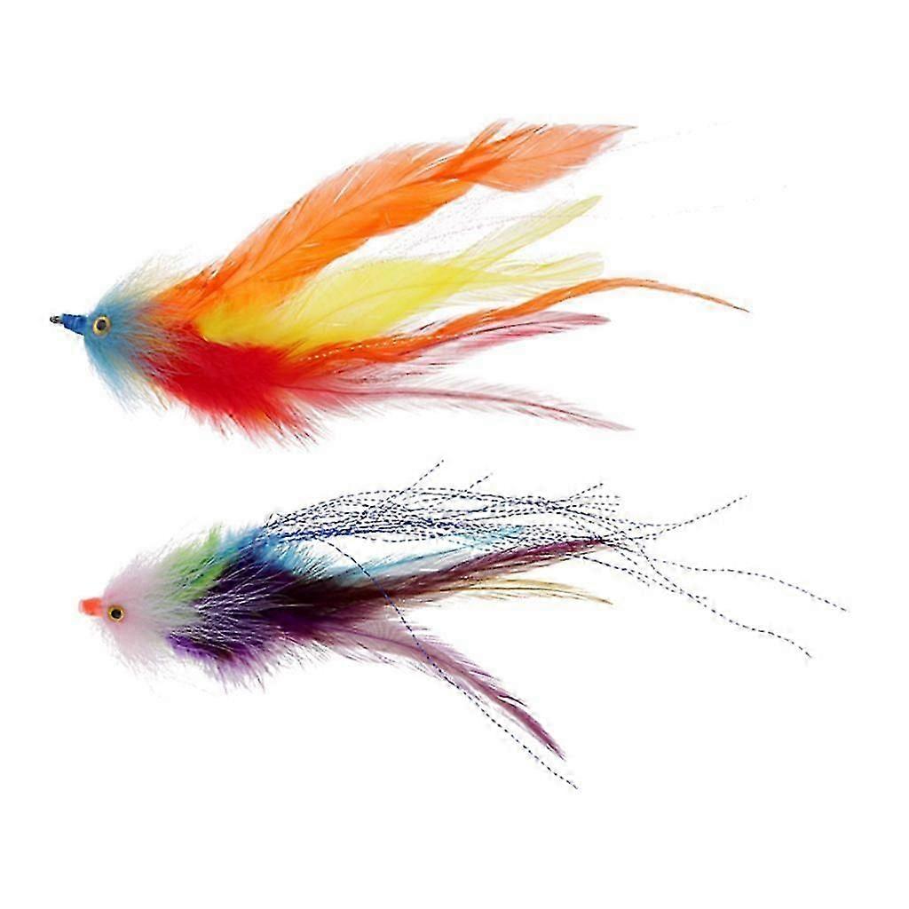 2 pezzi piume artificiali pesca a mosca streamer