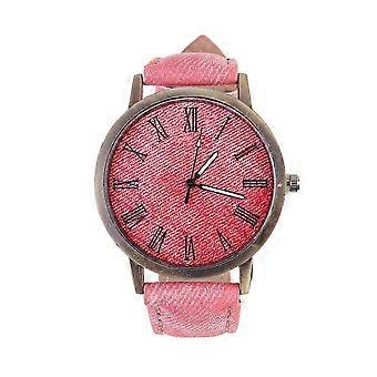 Reloj de lona de moda para mujer, de cuarzo, con delicada decoración en la muñeca.