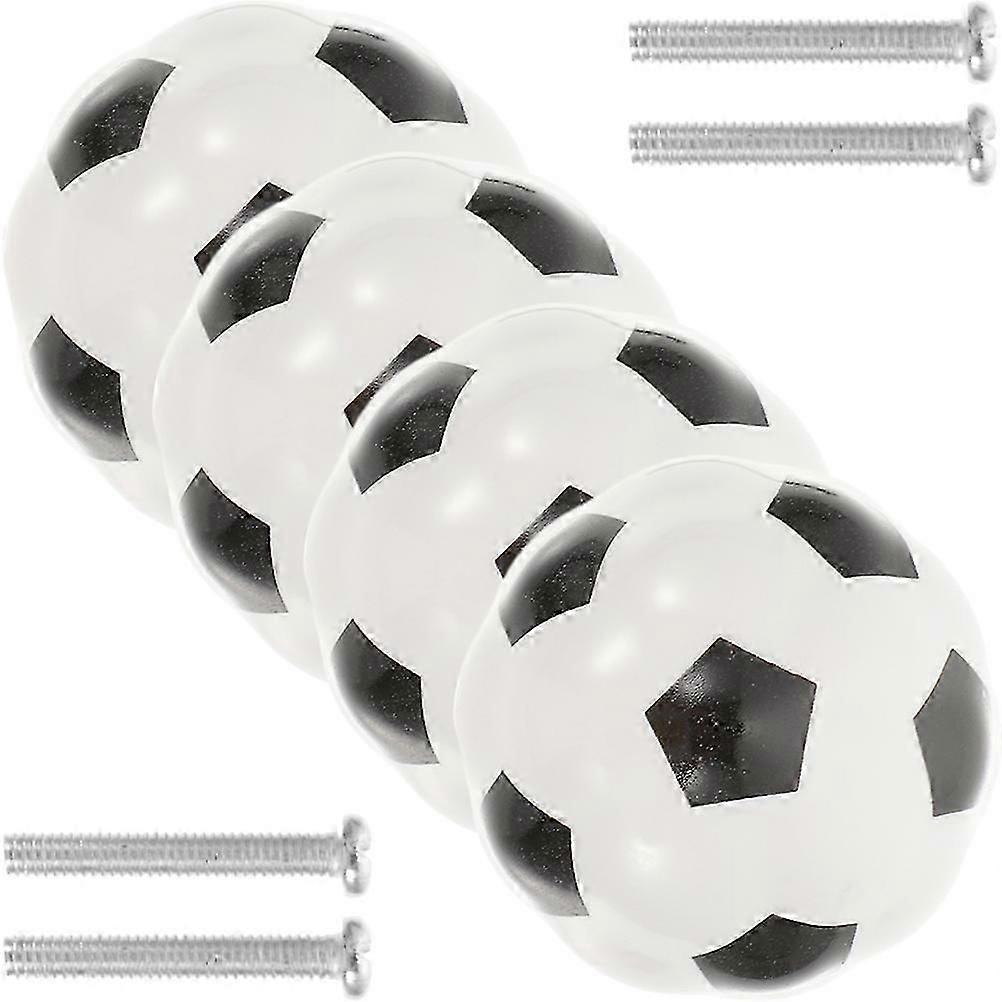 Football Ceramic Handle for Cabinet Use 4Pcs Round Ball Decorative Pull Knobs