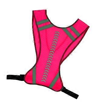 High Visibilities Reflective Safety Vest with Fluorescent Panel and Adjustable Side Straps for Low Light Running  Pink