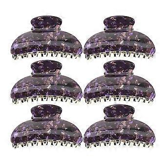Acrylic Floral Pattern Multicolored Hair Claw Jaw Clips Clamps compatible with Girl Women Lady 6pcs/set (1+2+3+Red+Purple+Blue)