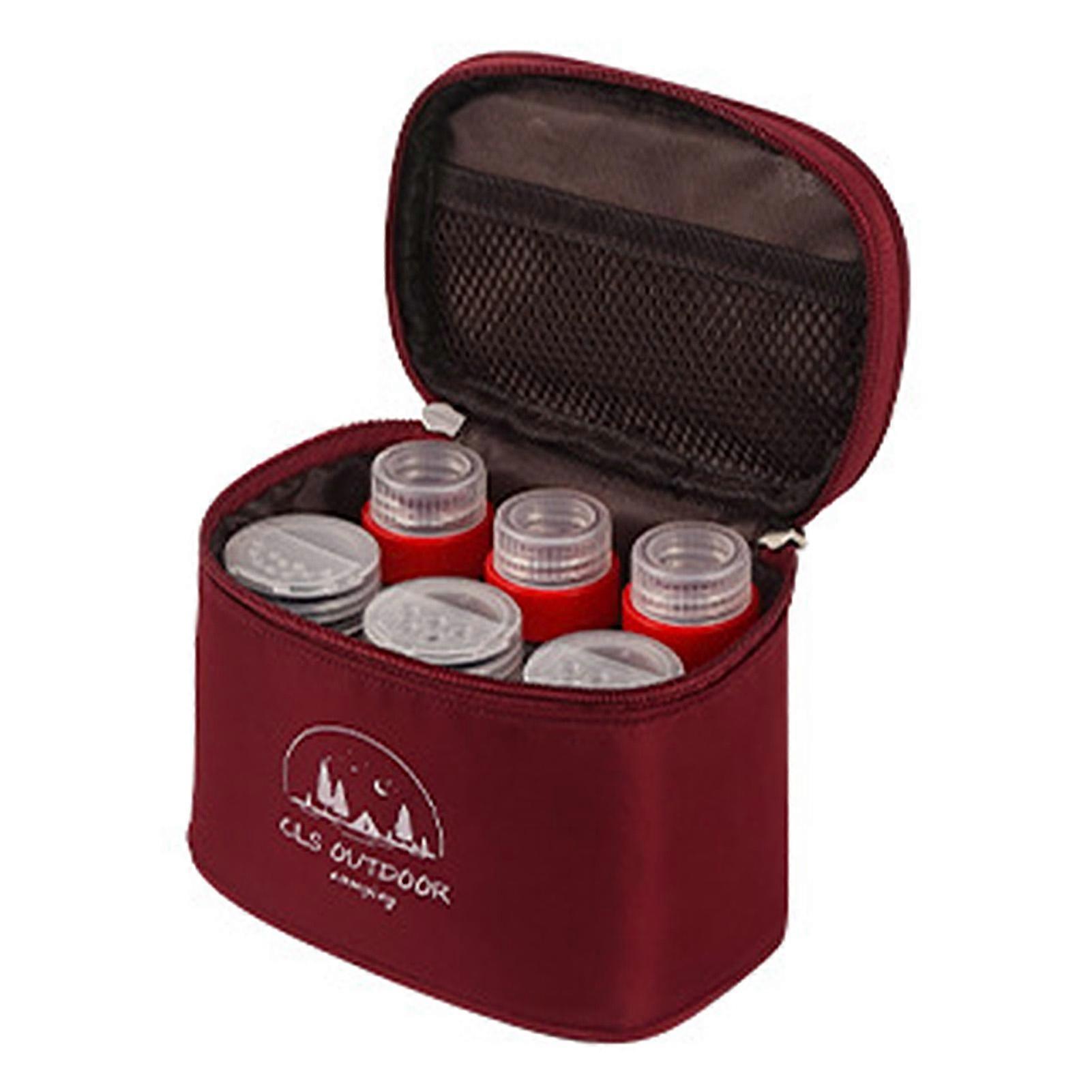 Camping Spice Containers Portable Plastic Multifunction Empty Spice Containers Set with Storage Bag