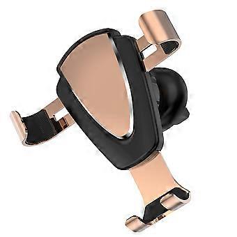 Car Air Vent Phone Holder Gravity Phone Stand Metal Car Phone Shelf Car Phone Rack for Car Use Golden