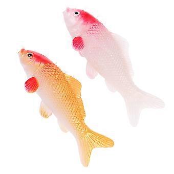 Kunstig Koi-fisk til dekorasjon 2 stk. realistiske akvarieornamenter