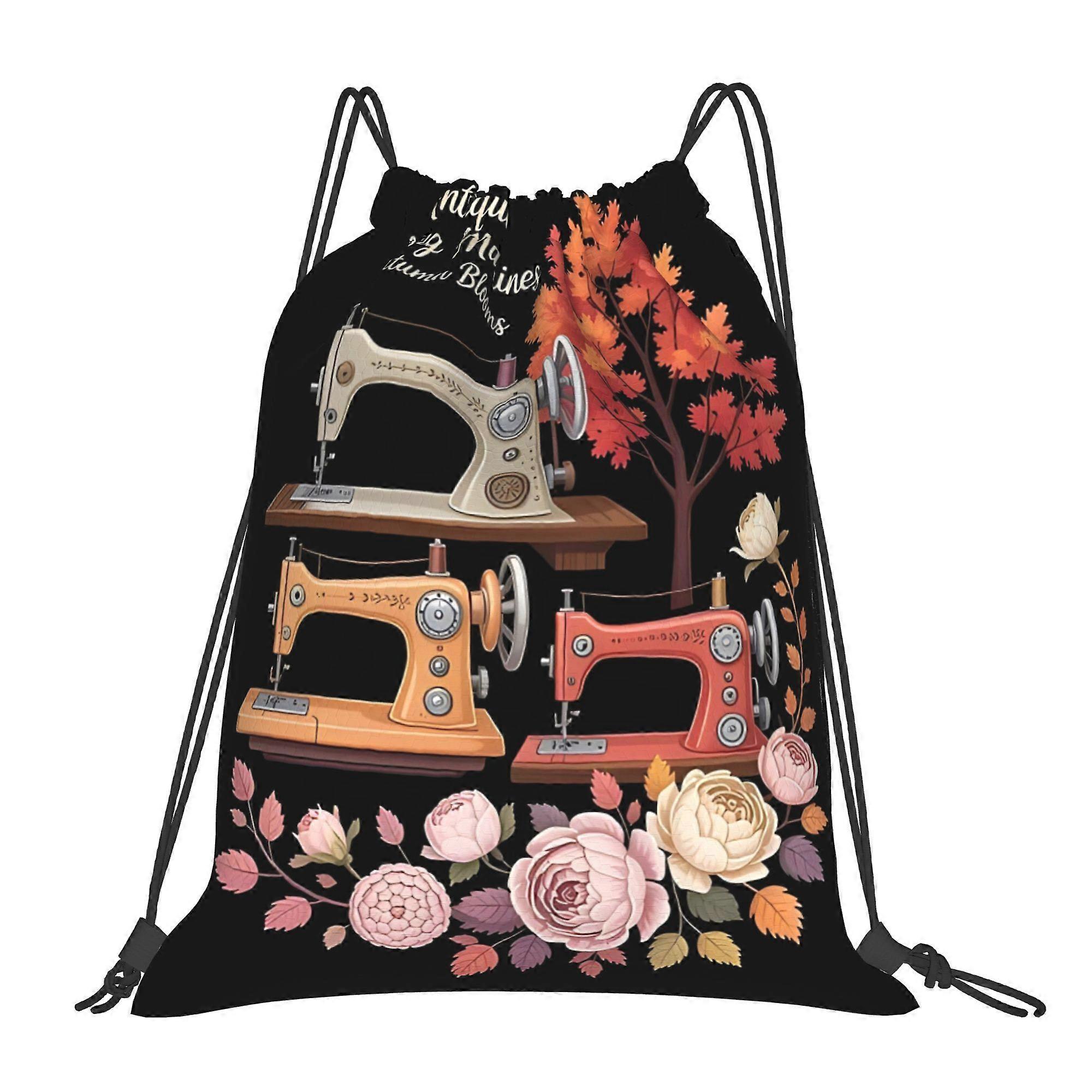 1pc Sewing Machine Sewing Lover Fall Vibes Drawstring Backpack-Cqazw