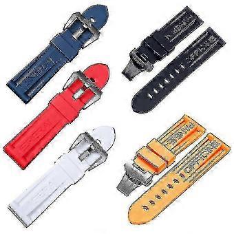 Panerai Compatible Silicone Watch Band, Durable Rubber Strap With Steel Buckle Replacement