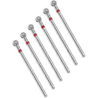 6pcs Nail Drill Bits Set Ball Head Nail Grinding Bits For Cuticle Clean 3/32' Electric Fine Grit Polishing Remover Buffer Machine Manicure Tool