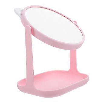 1pc Desktop Makeup Mirror Storage Tray Cosmetics Mirror Rotatable Makeup Mirror