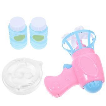 1pc Automatic Bubble Toy Electric Fan Bubble with Bubble Water for Kids Children (Pink)