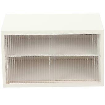 Mini Display Cabinet for DIY Mini House Model, White Birch Wood Furniture Accessory, 4 Pcs Set