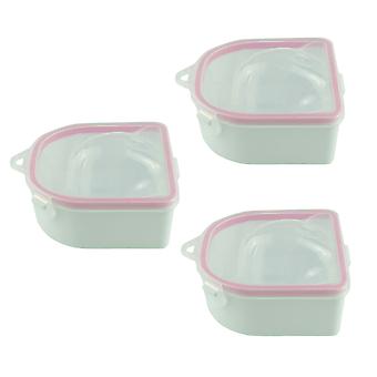 Soak Tray Nail Care Bowls for Nail Polish Remover 3Pcs White Acrylic