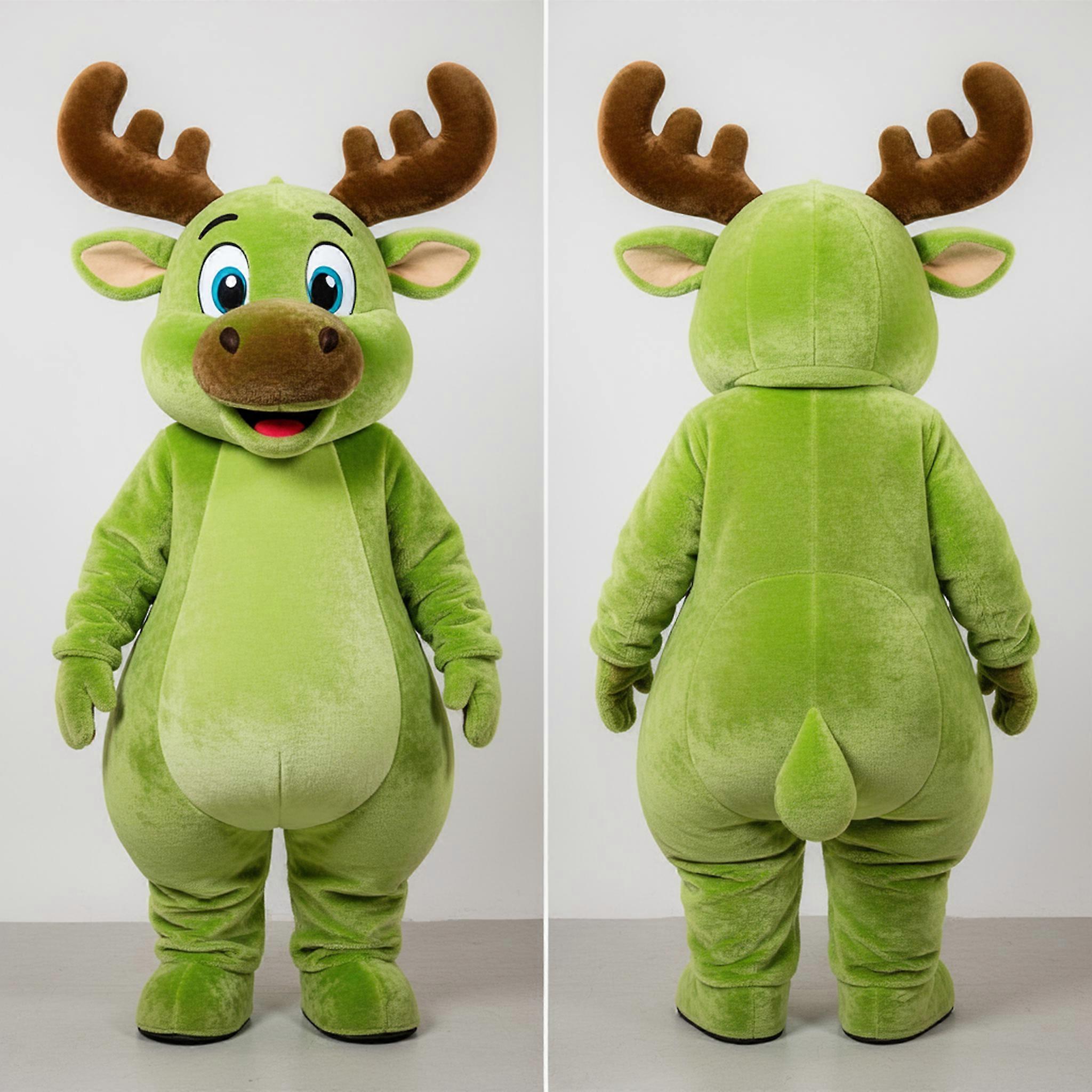 MASTICOT Lime Green Broad Antlered Elk Mascot