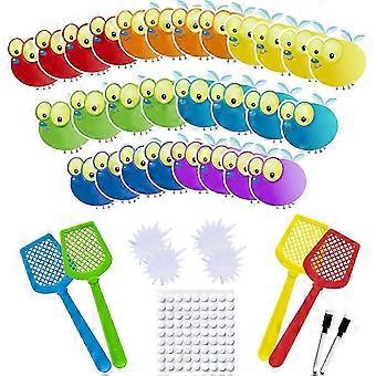 28 Fly Cards,4 Fly Swatter,Fly Swatting Games,Sight Words Games,Math Game for Kids,Blank Cards,Erasable,Card 4 Inch2_mfs3