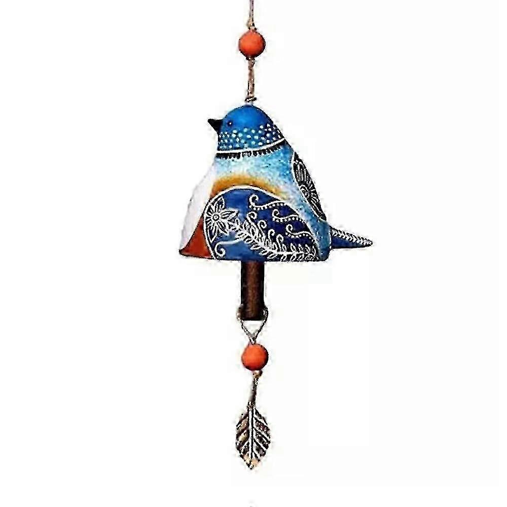 Red Hand-Painted Bird Bell Chime