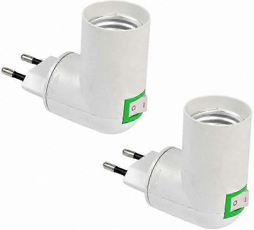 Wireless Switch E27 Socket, Plastic Base for LED Bulbs, Quick Lighting Adapter, 2-Pack for Garage Lighting Solutions