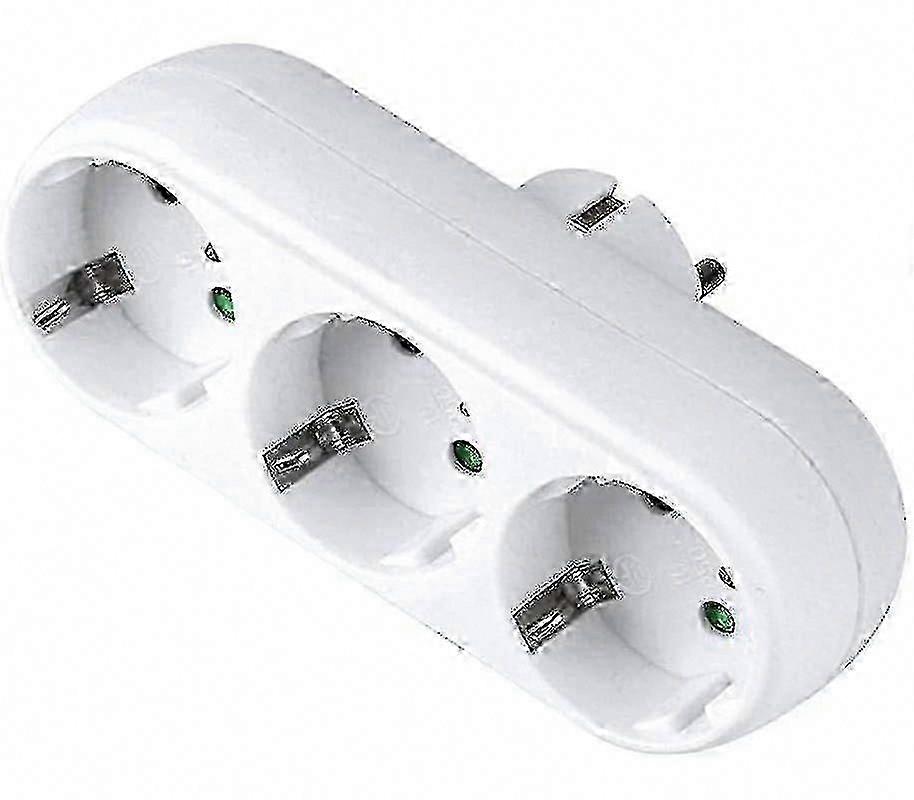 3-Way Socket Adapter, 16A/250V Wall or Table Plug Extension