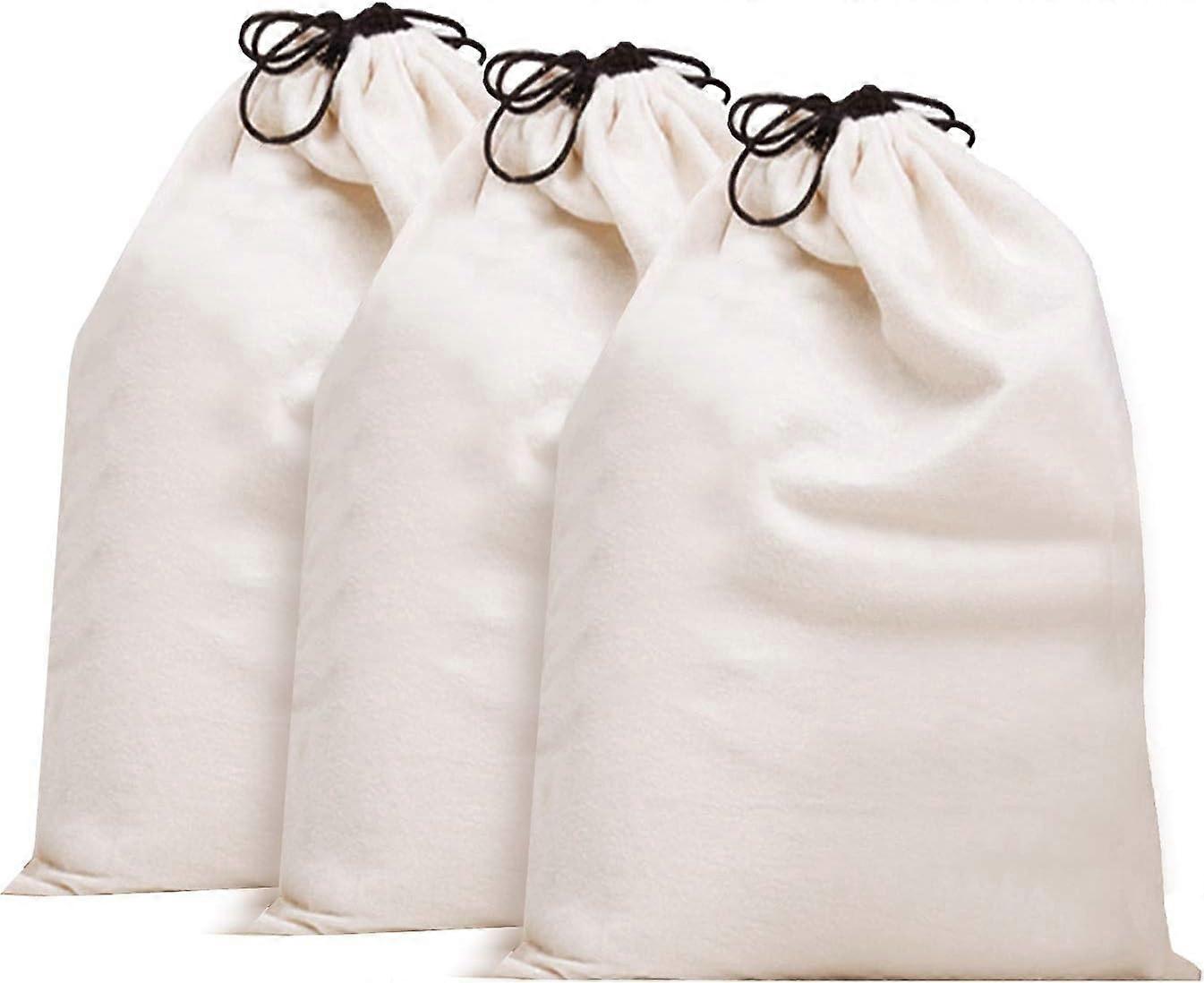 Cotton Flannel Drawstring Pouch, Machine Washable, Dust-Proof Travel Storage