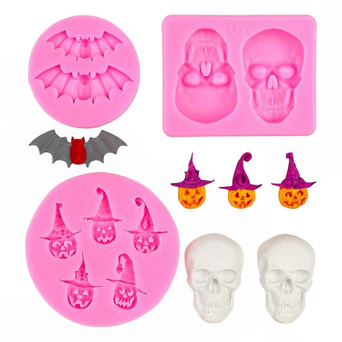 Skull Bat Pumpkin Witch Molds