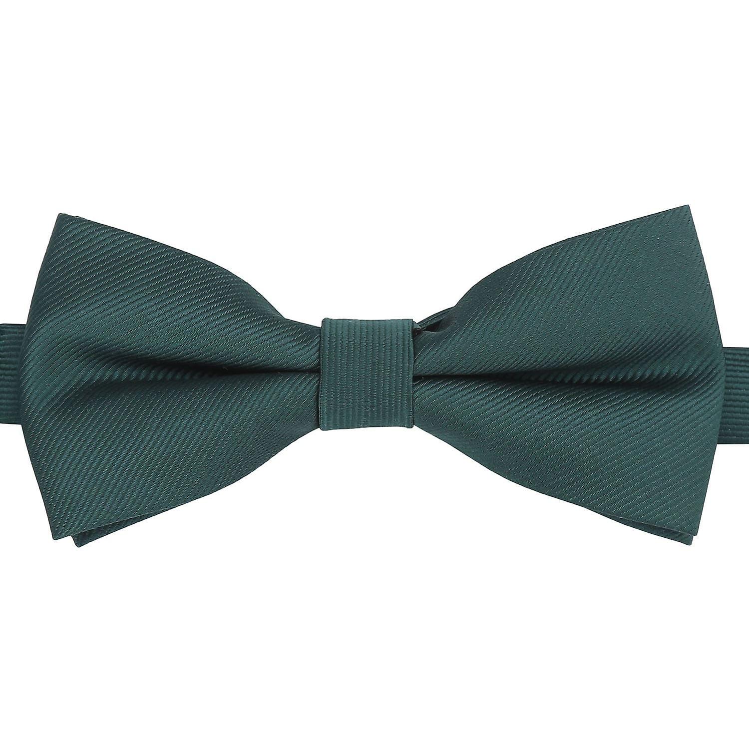 Dark Green Plain Twill Pre-Tied Bow Tie