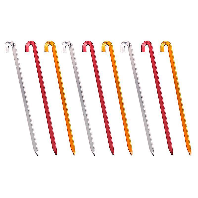 18X0.5x0.5cm Assorted Color Tent Footprints 9pcs Tent Nails Spike Canopy Tent Peg Tent Stakes Outdo