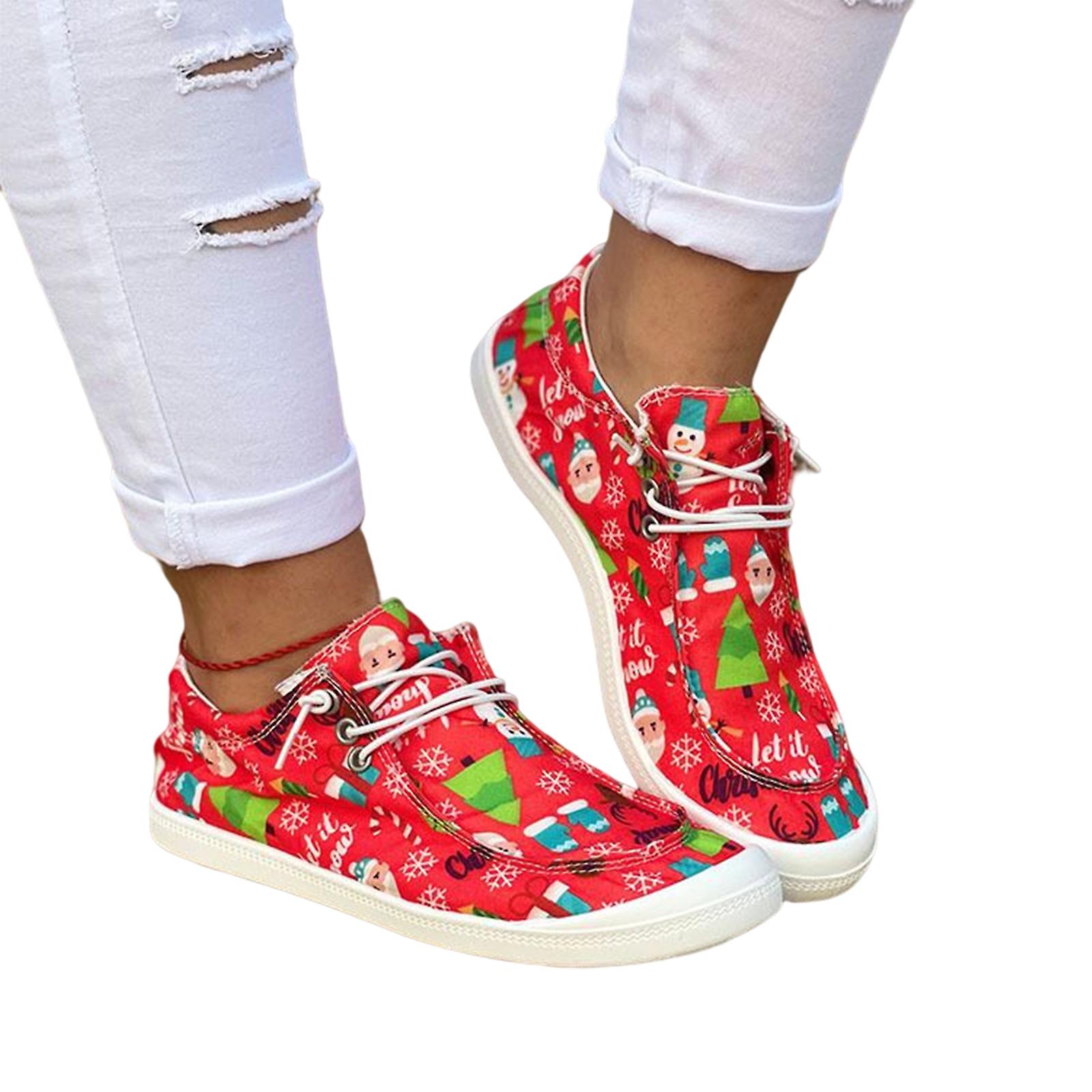 Low Top Christmas Canvas Sneaker Non-slipped And Wear Resistant Suitable For Indoor Outdoor