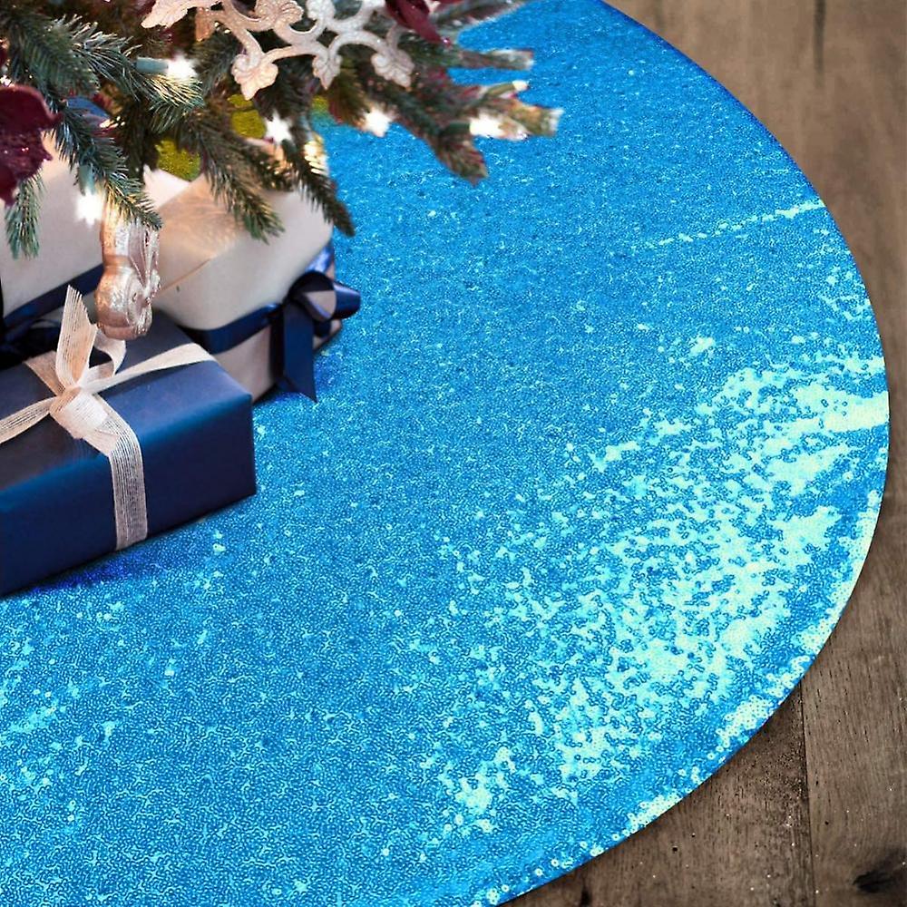 Gold Christmas Tree Skirt Sequin Double Layers Tree Mat Xmas Tree Decorations