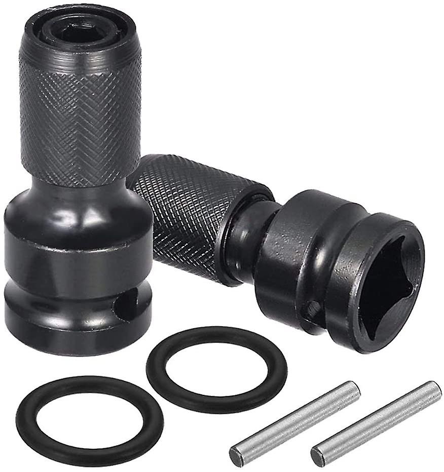 Impact Socket Driver Bit, 2 Pieces Versailles Socket Adapters 1/2" Square To 1/4" Hex, For Impact Ratchet