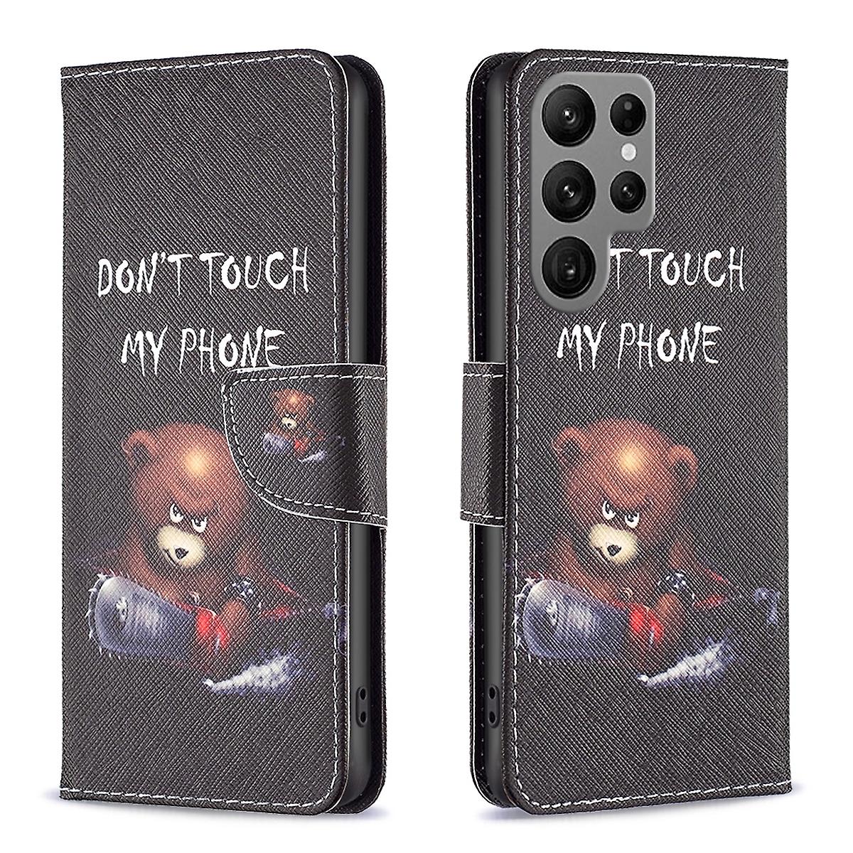 For Samsung Galaxy S23 Ultra 5G Faux Leather Mobile Phone Bag Book Motif 1 Protective Case Case Cover Case New