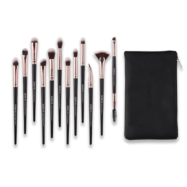 12Pcs Cosmetic Brush Tool Sets Professional Black Brushes