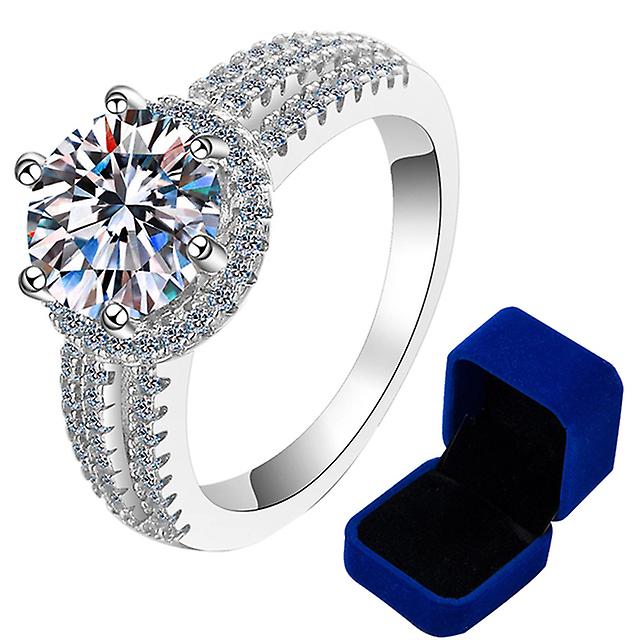 3.0 carats véritable bague de mariage de luxe rond brillant diamant halo bagues de fiançailles pour femmes bijoux de mariée