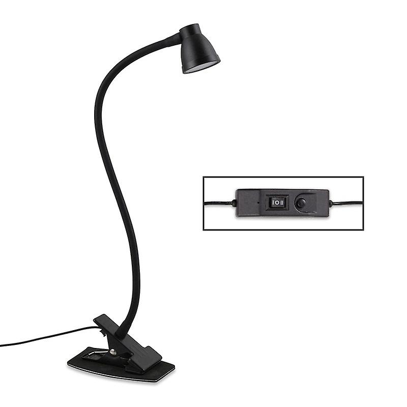 LED Metal Clip Table Lamp, Spec: Black Two-speed Dimming