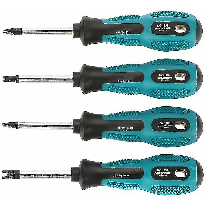 Screwdriver Set, U Fork Type Screwdriver 4pcs/Set U-Fork Screwdriver Magnetic Screwdriver Slotted Screwdriver CR-V Multi-Function Hand Tool Kit