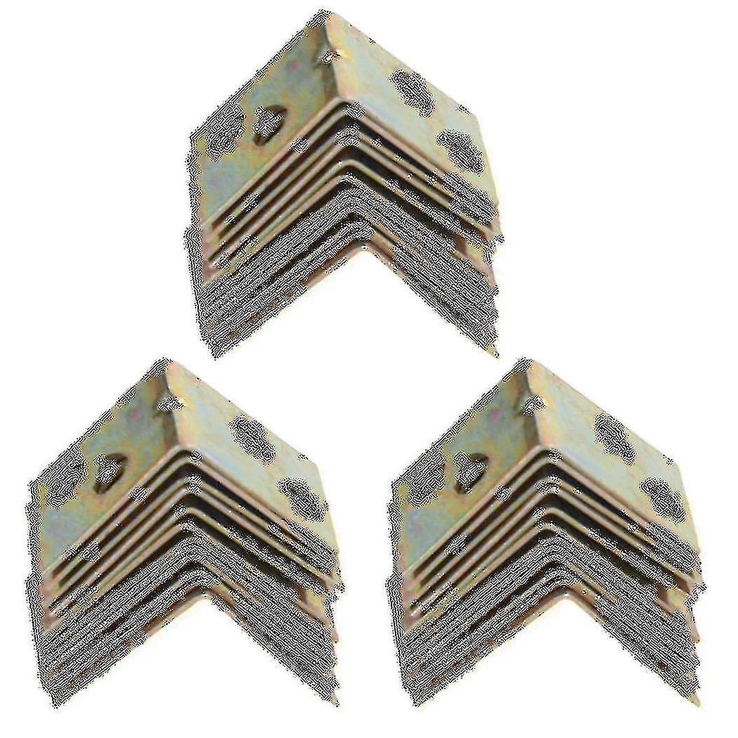 Metal Shelf Support 90 Degree Right Angle Bracket 36pcs Brass Tone