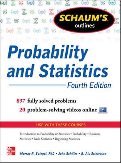 Schaums Outline Of Probability And Statistics by Murray Spiegel Paperback